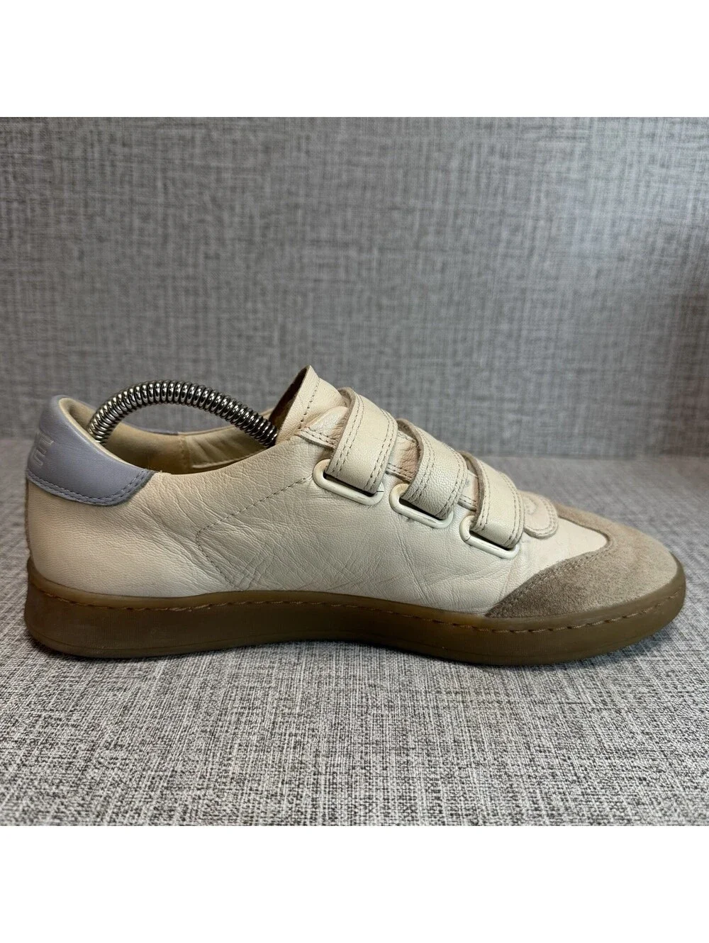 Sam Edelman Reve Women's Sneakers 5.5 Cream Leather, Triple Strap, Casual